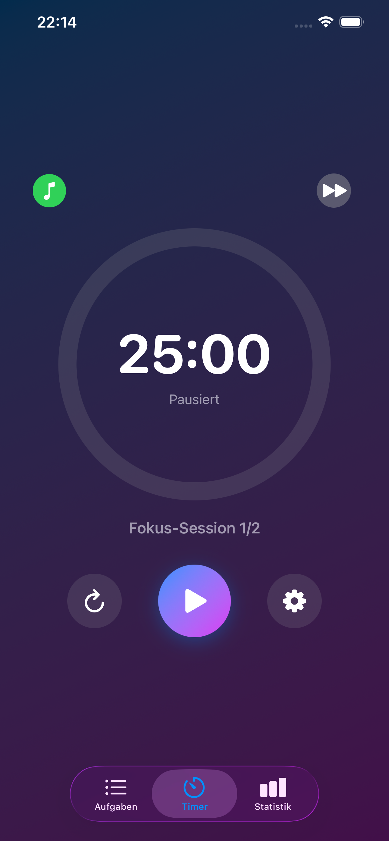 Pomodoro-Timer in BeeFocus